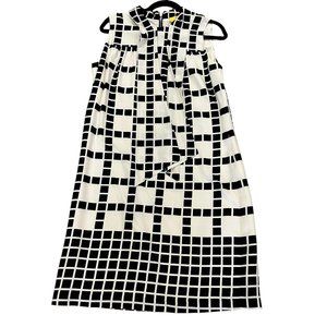 SOCA by St. John White and Black Print Silk Sleeveless Dress Size M
